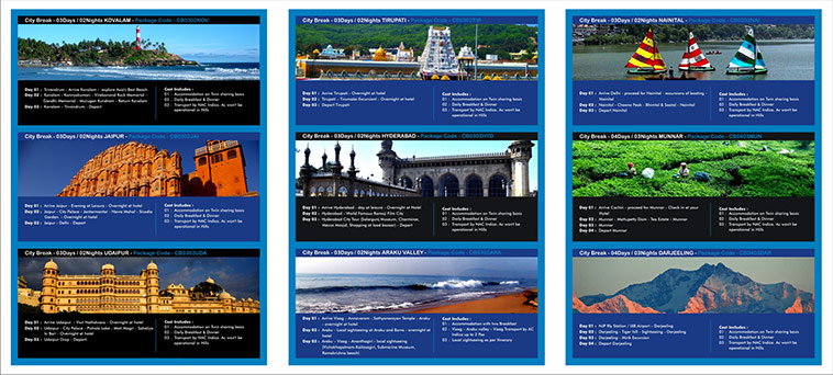 TTF domestic tour itinerary inside creative brochure artwork