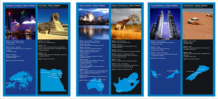 TTF International itinerary inside brochure artwork