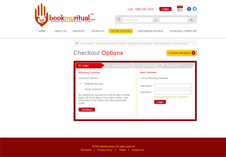 BookMyRitual Checkout Page Design